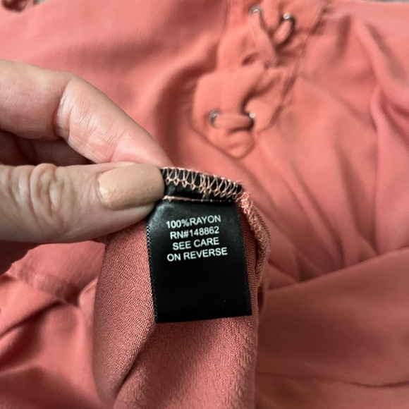 Torrid 3 Mauve Faux Lace Up Tank Adjustable Straps 3X Plus Size - Picture 7 of 7